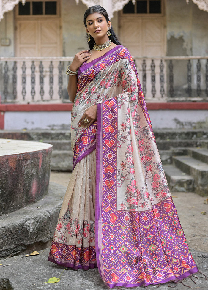 Wine Tussar Silk Saree With Blouse Piece