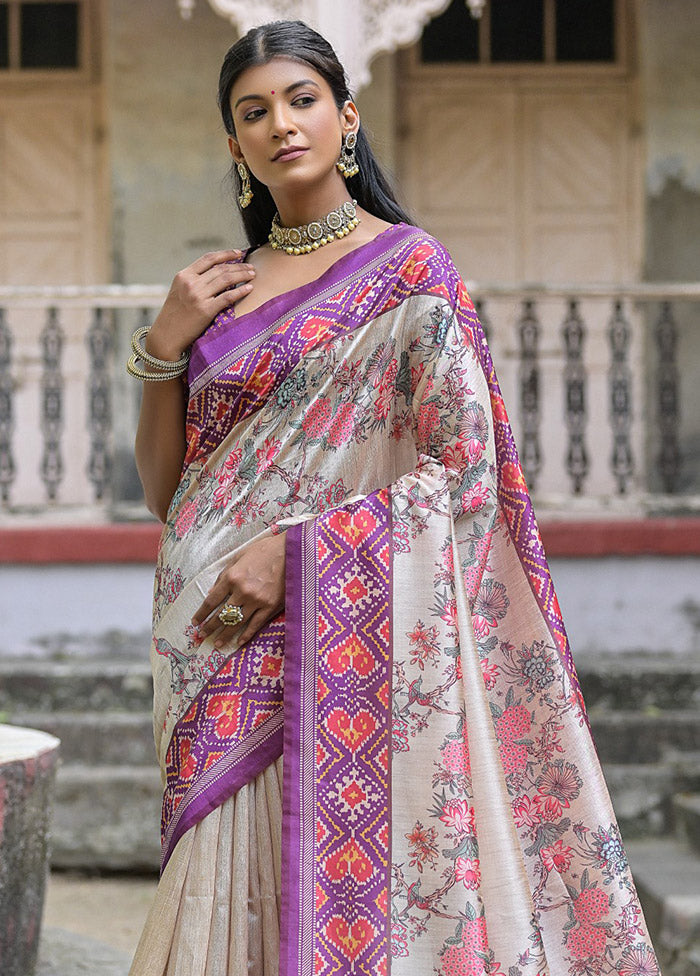 Wine Tussar Silk Saree With Blouse Piece