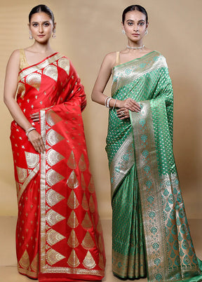 Red & Green Banarasi Duo Combo