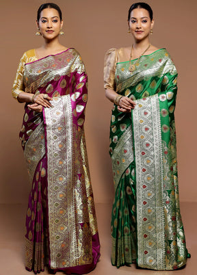 Purple & Green Banarasi Duo Combo