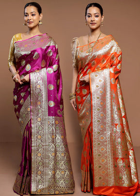 Purple & Orange Banarasi Duo Combo