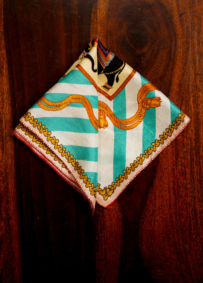 Pocket Square - Murshidabad Silk Digital Printed