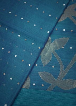 Blue Matka Pure Silk Saree With Blouse Piece - Indian Silk House Agencies