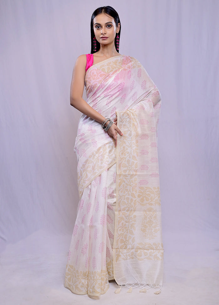 Cream Cotton Saree With Blouse Piece - Indian Silk House Agencies