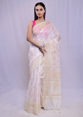 Cream Cotton Saree With Blouse Piece - Indian Silk House Agencies