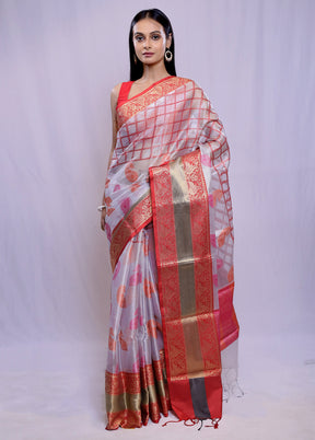 Cream Kora Silk Saree With Blouse Piece - Indian Silk House Agencies