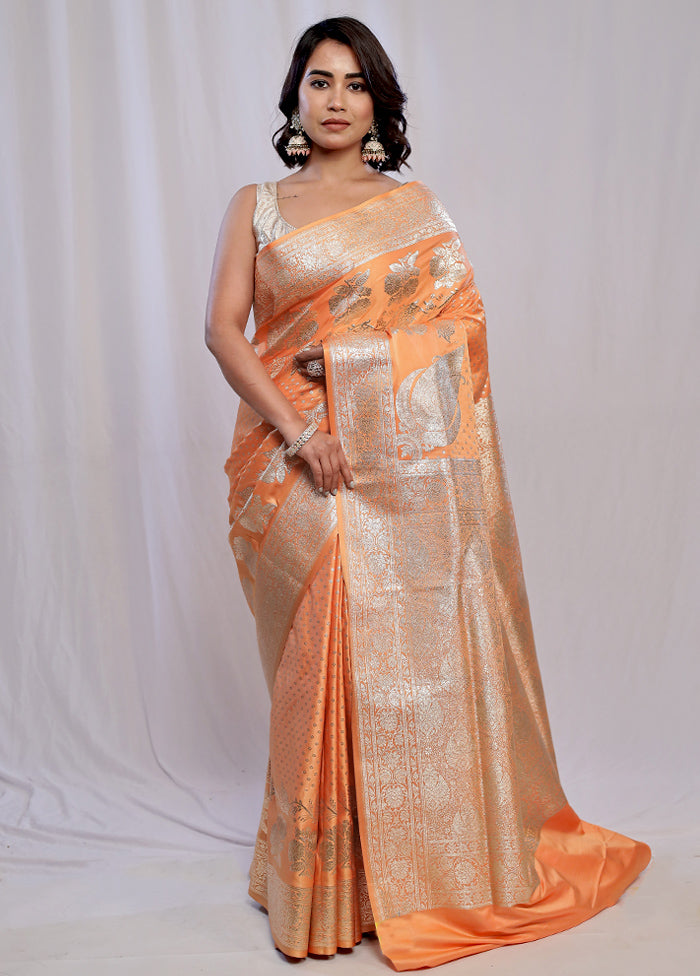 Yellow Banarasi Silk Saree With Blouse Piece - Indian Silk House Agencies