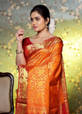 Yellow Kanjivaram Pure Silk Saree With Blouse Piece - Indian Silk House Agencies