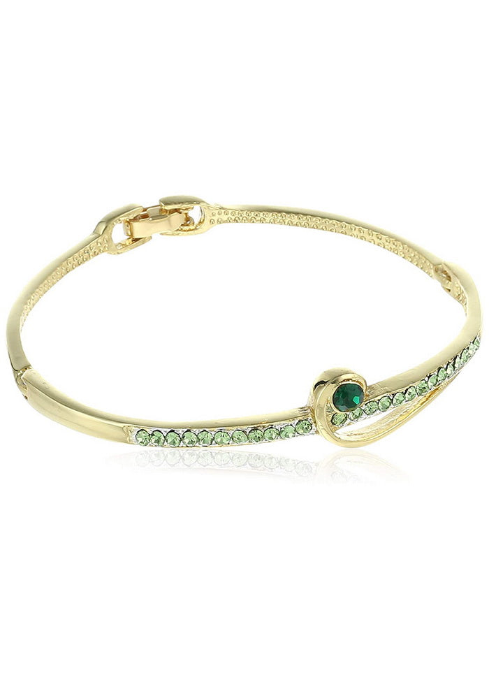 Estele Diamond with Green Stone Bracelet - Indian Silk House Agencies