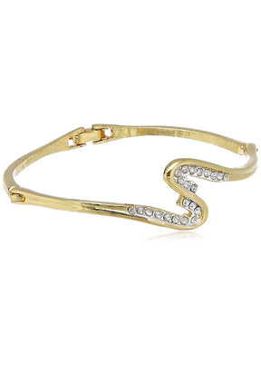 Estele Diamond Stone Trendy Design Curve Bracelet - Indian Silk House Agencies