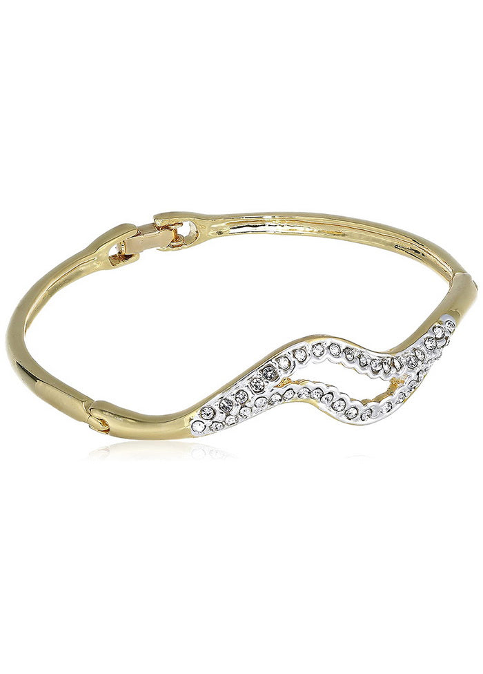 Estele Diamond Fashionable Curved Bracelet - Indian Silk House Agencies