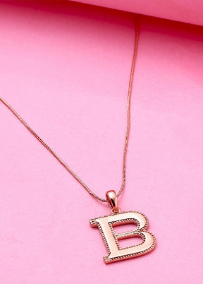 Rose Gold Plated Beautiful B Pendant - Indian Silk House Agencies