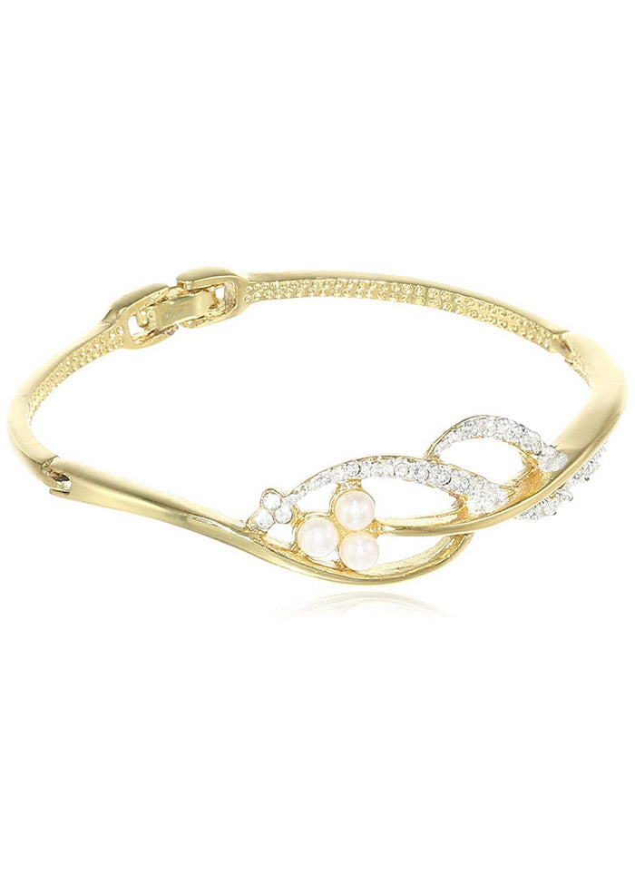 Estele Gold Plated Kundan Cuff Bracelet - Indian Silk House Agencies