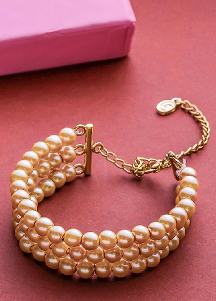 Gold Plated Attractive Pearl Bracelet - Indian Silk House Agencies