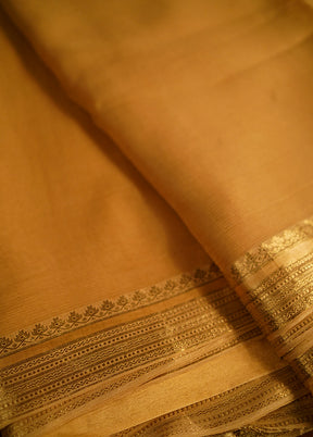 Cream Chiffon Silk Saree With Blouse Piece - Indian Silk House Agencies