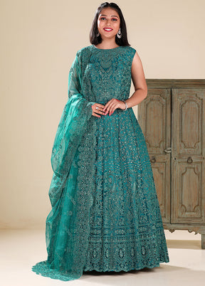 2 Pc Rama Readymade Net Gown - Indian Silk House Agencies