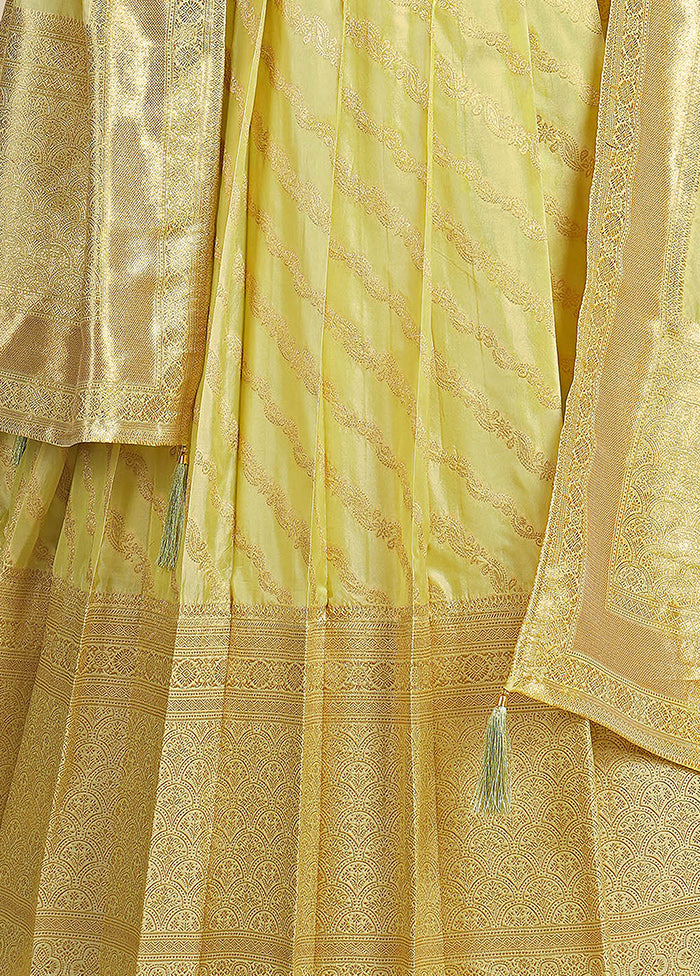 2 pc Lemon Readymade Silk Gown Set - Indian Silk House Agencies
