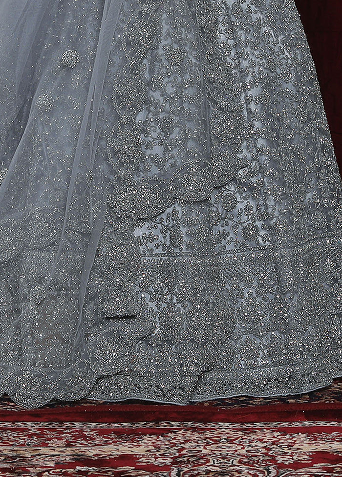 2 Pc Grey Readymade Net Gown - Indian Silk House Agencies
