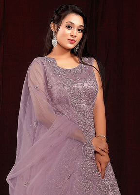 2 Pc Lavender Readymade Net Gown - Indian Silk House Agencies