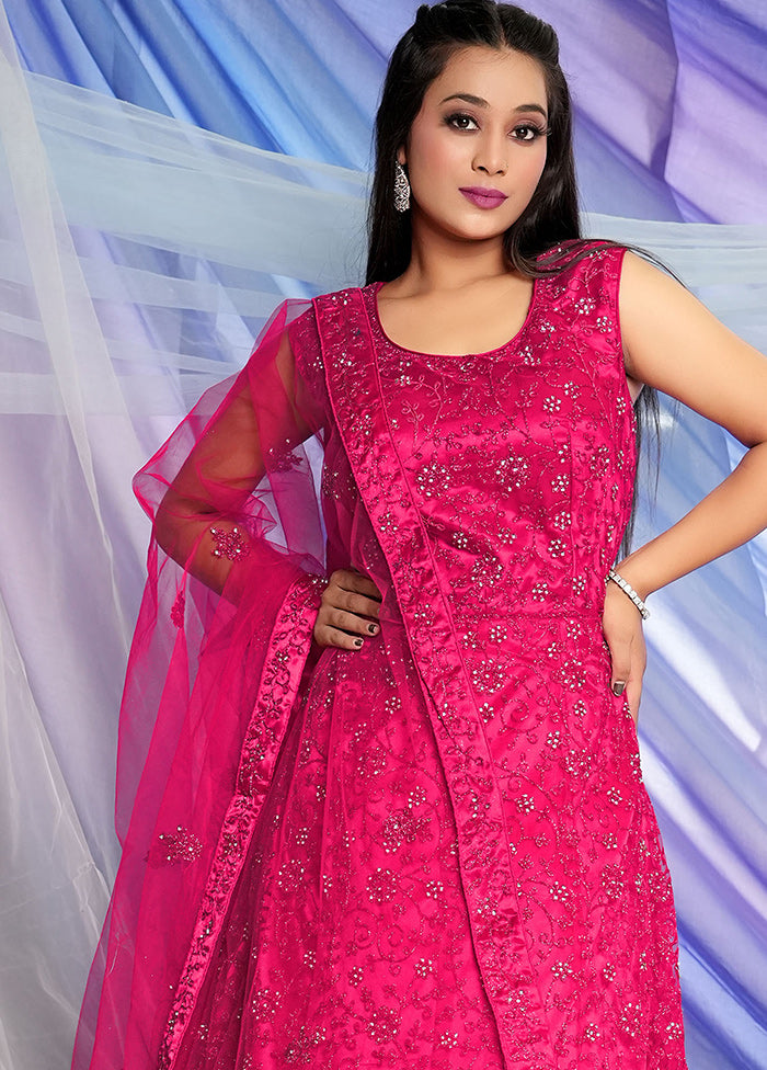 2 Pc Rani Readymade Net Gown - Indian Silk House Agencies