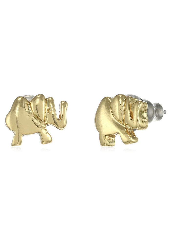 Estele 24 Kt Gold Plated Tiny Elephant Stud Earrings - Indian Silk House Agencies