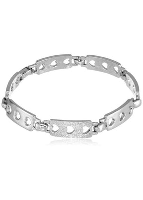 Estele Rhodium Plated Sloted Box Bracelet - Indian Silk House Agencies