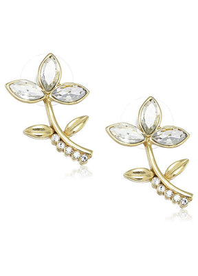 Estele 24 Kt Gold Plated Tender flower Stud Earrings - Indian Silk House Agencies