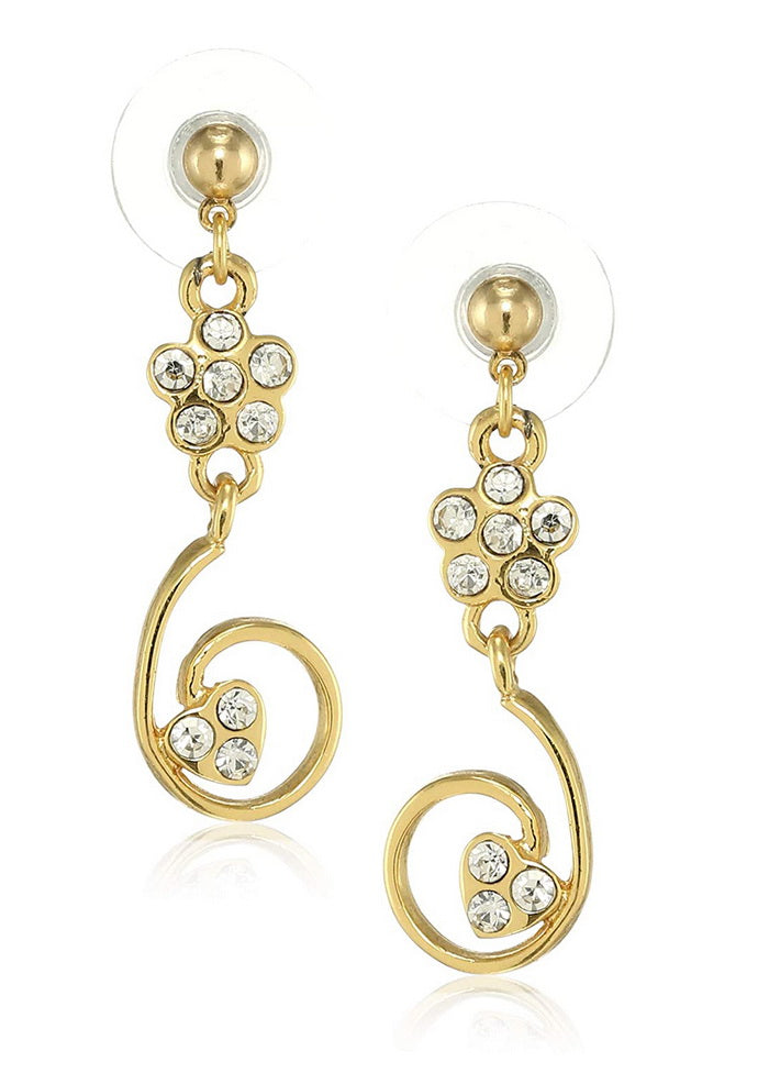 Estele 24 Kt Gold Plated Hanging flower Dangle Earrings - Indian Silk House Agencies
