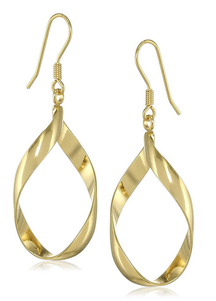 Estele 24 Kt Gold Plated Dna segment Dangle Earrings - Indian Silk House Agencies