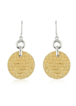 Estele 24Kt Gold And Silver Tone Plated Round Drop Hoop Earrings - Indian Silk House Agencies
