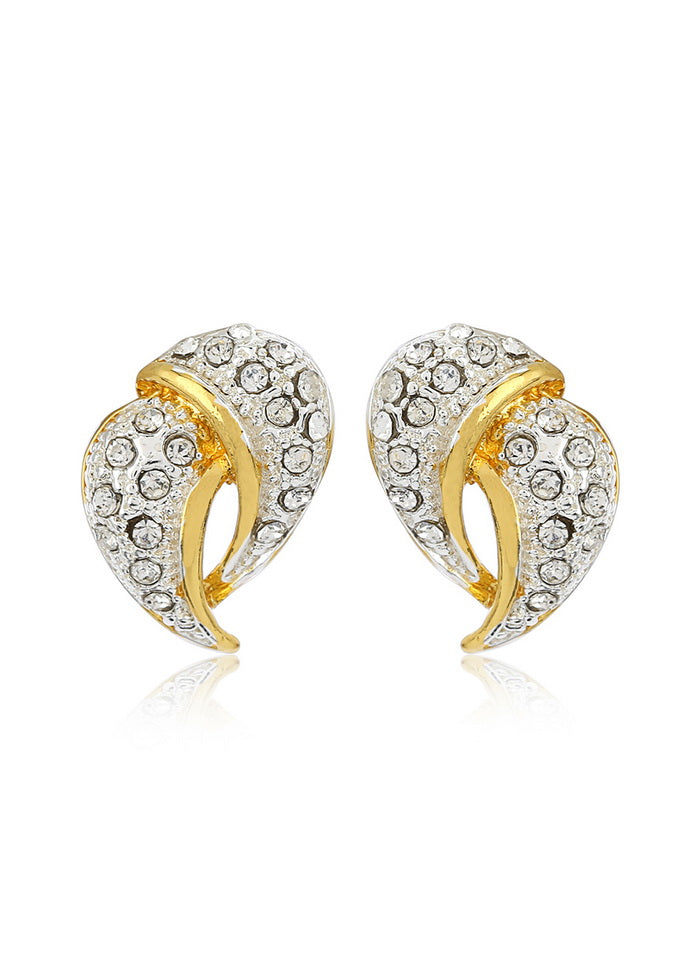 Estele 24Kt Gold And Silver Tone Plated Fashion Stud Earrings For Women - Indian Silk House Agencies