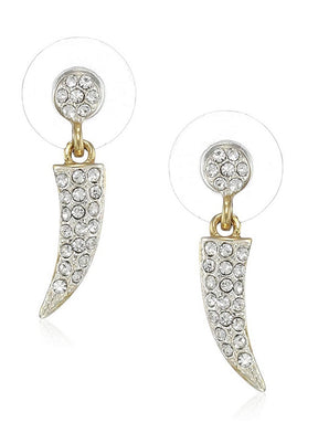 Estele 24 Kt Gold and Silver Plated Tiger claw Drop Earrings - Indian Silk House Agencies