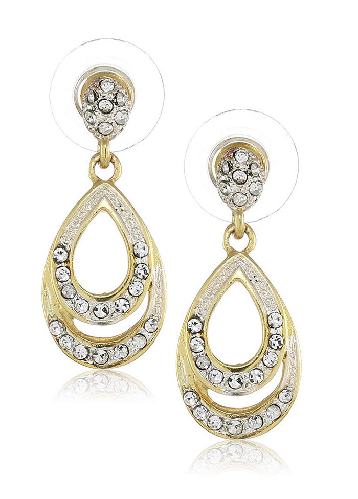Estele 24 Kt Gold and Silver Plated Ball Drop Dangle Earrings - Indian Silk House Agencies