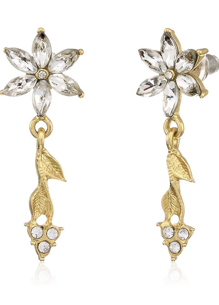 Estele Gold Plated Pink Star Dangle Earrings - Indian Silk House Agencies