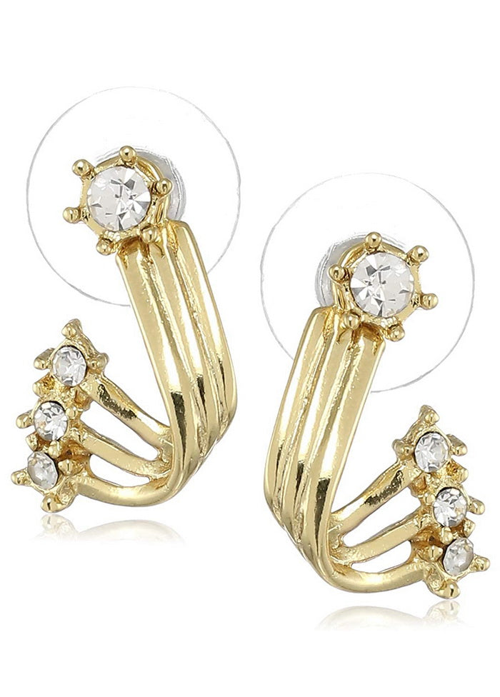 Estele 24 Kt Gold Plated Falling star Drop Earrings - Indian Silk House Agencies