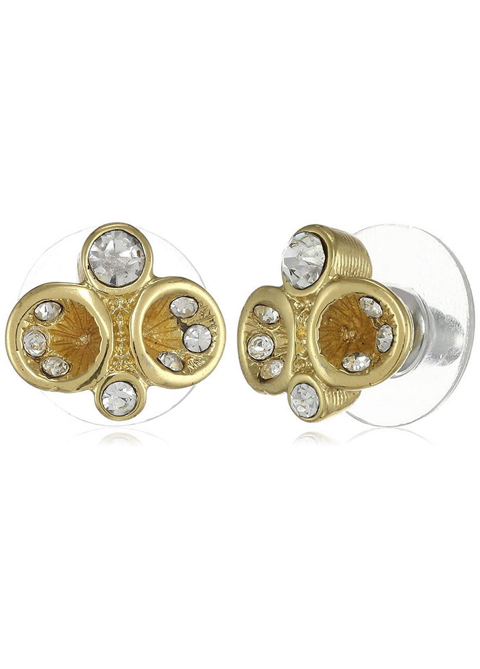 Estele 24 Kt Gold Plated Bumble Stud Earrings - Indian Silk House Agencies