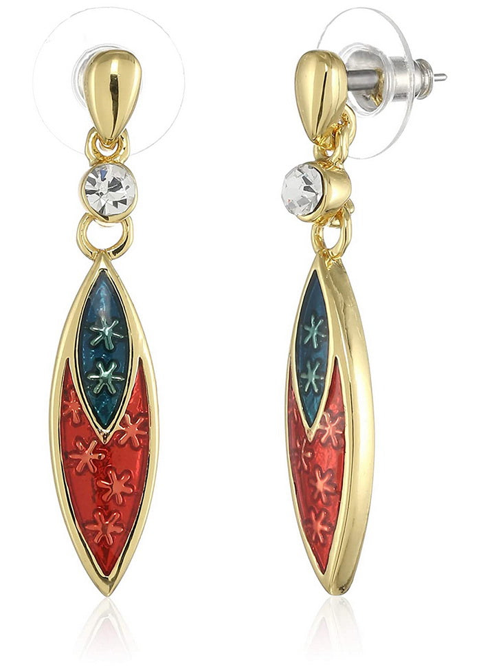Estele Rhodium Plated Cerulean star Dangle Earrings - Indian Silk House Agencies