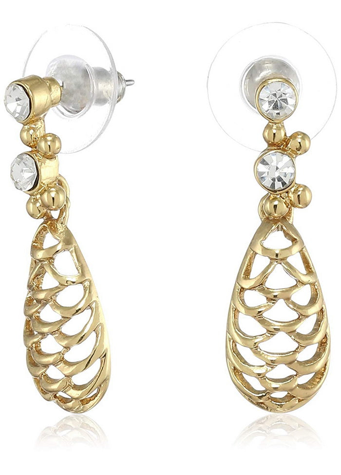 Estele Zinc 24 Kt Gold Plated Drop net Dangle Earrings For Girls - Indian Silk House Agencies