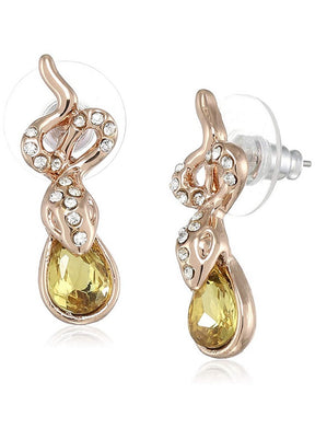 Estele 24 Kt Rose Gold Plated Swinging Stud Earrings - Indian Silk House Agencies