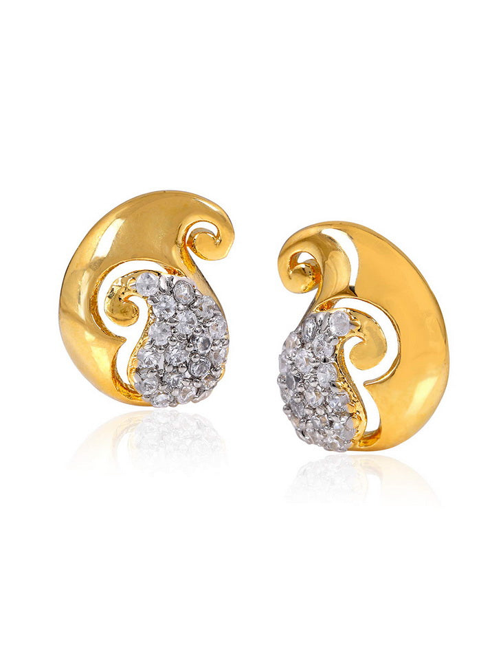 Estele Floral Gold Plated Stylish Fancy Party Wear Stud Earrings For Women and Girls - Indian Silk House Agencies