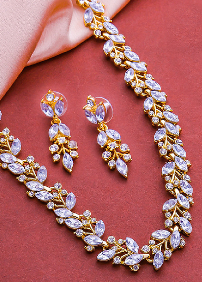 Gold Plated Twinkling Leaves Jewellery Set - Indian Silk House Agencies