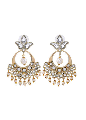 Estele 24Kt tradional long Pearl Chandbali for Women and Girls - Indian Silk House Agencies