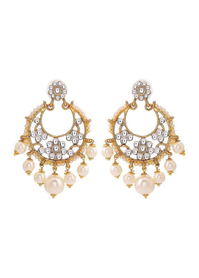 Estele Traditional Metal Gold Plated and Pearl Earrings for Women and Girls - Indian Silk House Agencies