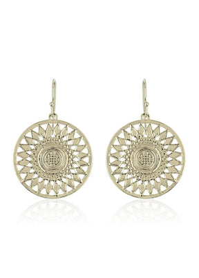 Estele 24Kt Gold Plated Circle Earrings with texture for Women and Girls - Indian Silk House Agencies