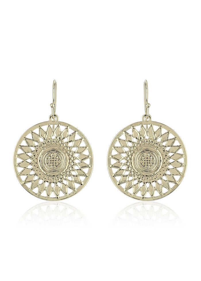Estele 24Kt Gold Plated Circle Earrings with texture for Women and Girls - Indian Silk House Agencies
