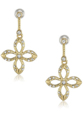 Estele Rhodium Plated Flower Earring with Austrain Crystals for Women and Girls - Indian Silk House Agencies