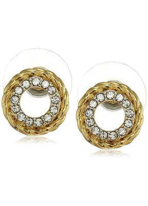 Estele 24Kt Gold Plated Circle Earrings with Austrian Crystals for Women and Girls - Indian Silk House Agencies