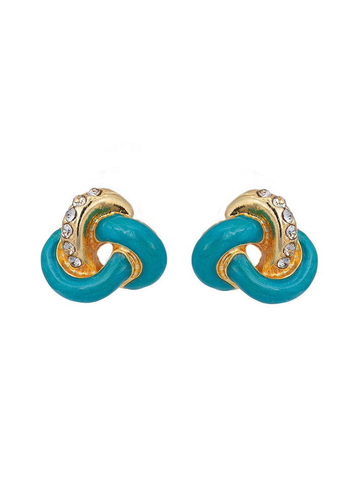 Estele Blue Interlocked Earrings For Women - Indian Silk House Agencies