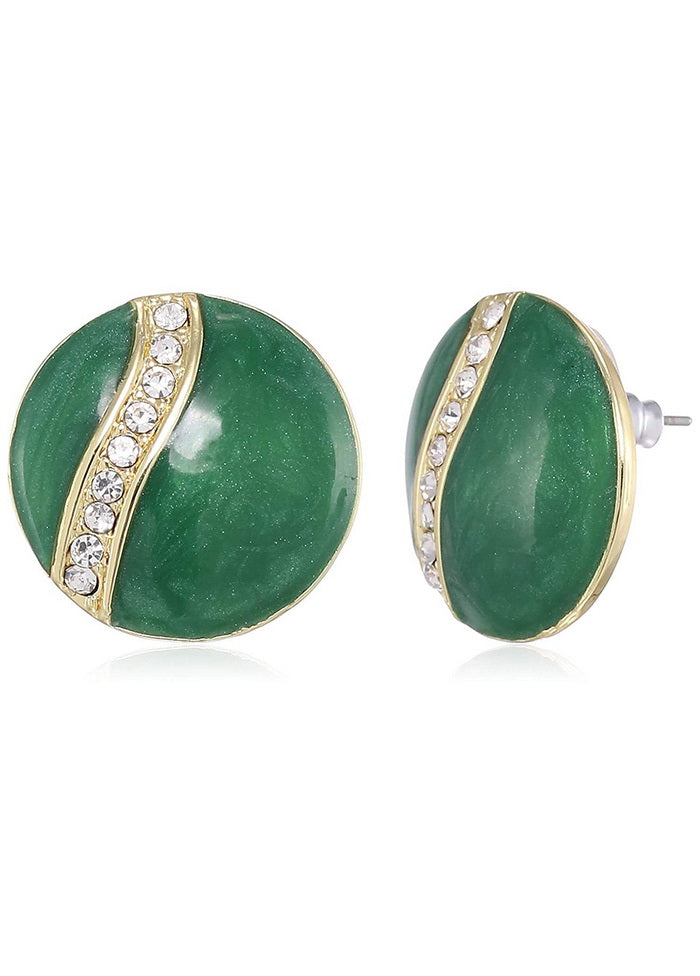 Estele Gold plated and white stone with colour mosaic studs for women - Indian Silk House Agencies