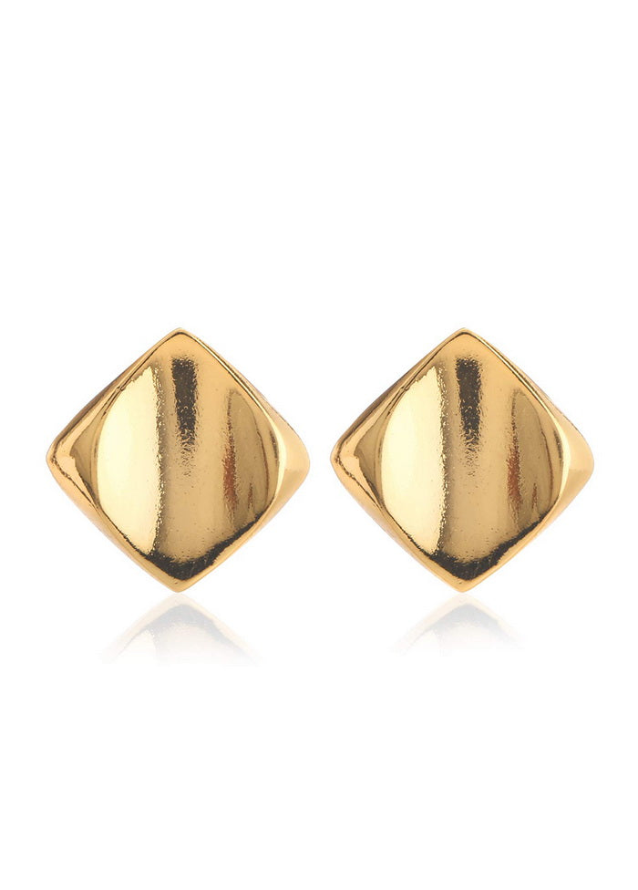 Estele 24Kt Gold Plated Non Precious Metal Square Shaped Stud Earrings for Women - Indian Silk House Agencies